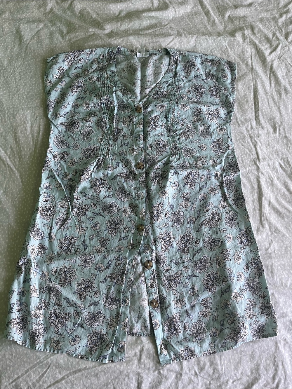 J. Jill Blue Floral Linen Swing Dress, size XL